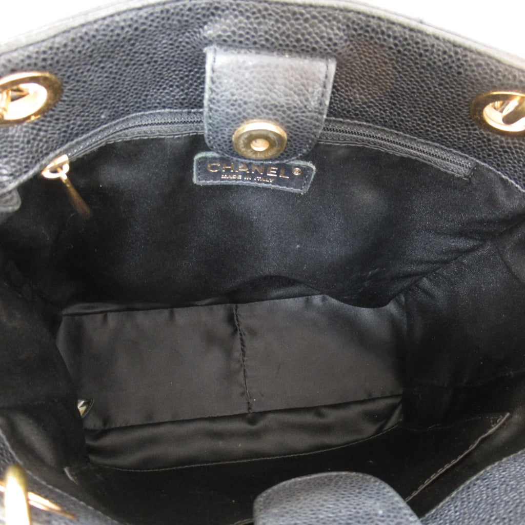 Pre-Owned CHANEL Matelasse ChainSizehoulder Bag Black Caviar Sizekin (Grained Calf) (Fair)