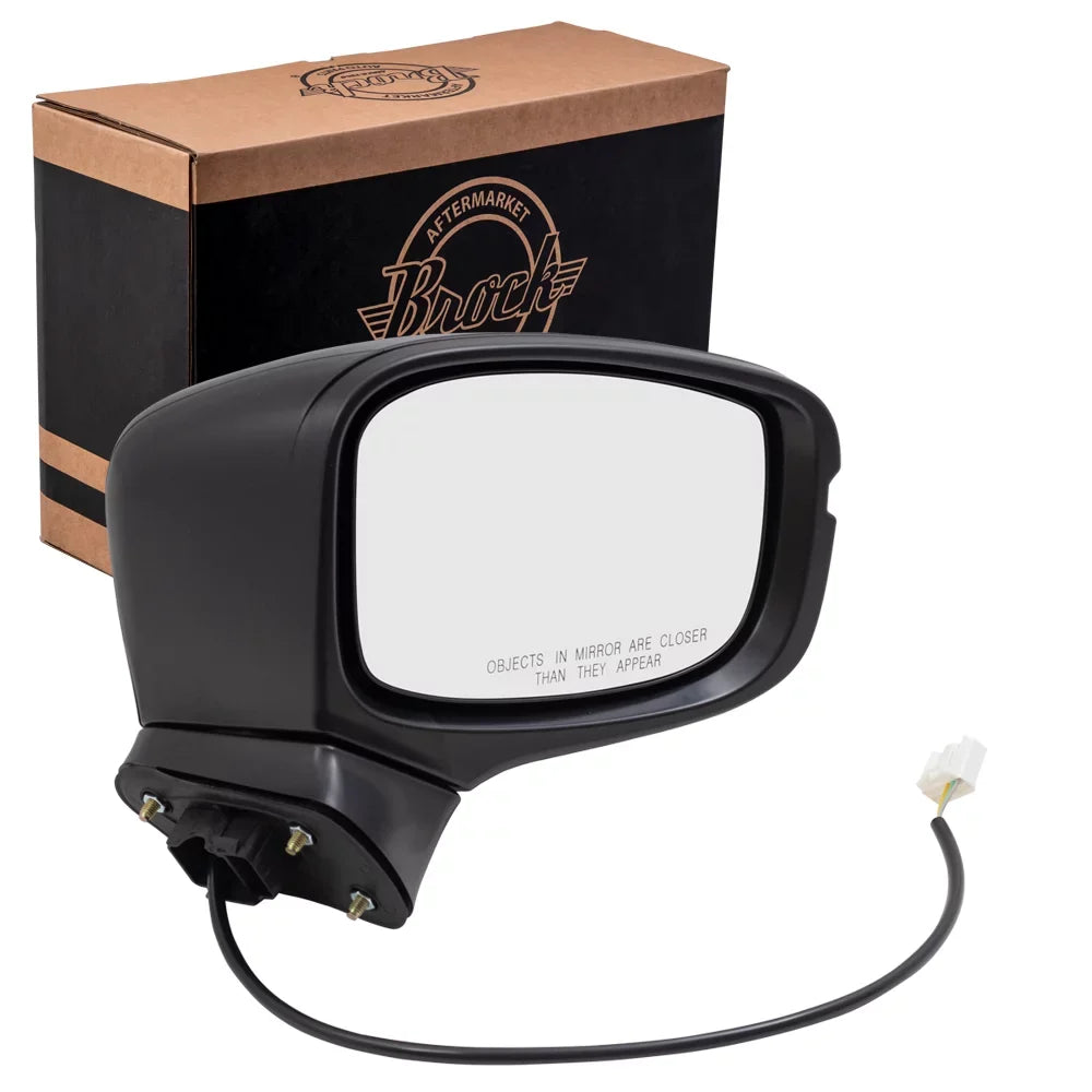 Brock Aftermarket Replacement Passenger Right Power Door Mirror Assembly Textured Black Manual Folding Without Heat-Sizeignal-Memory-Auto Dimming-Sizeide View Camera