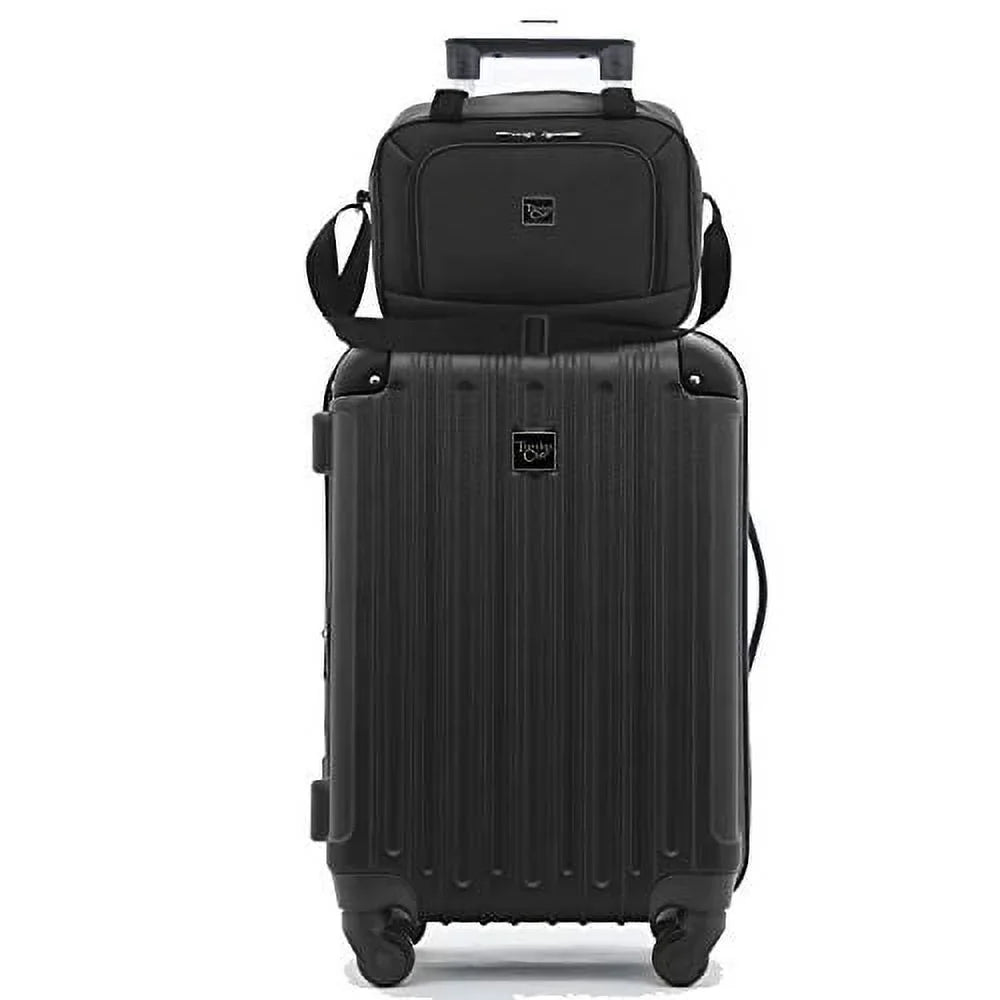 Travelers Club Midtown Hardside 4-Piece Luggage Travel Sizeet, Black
