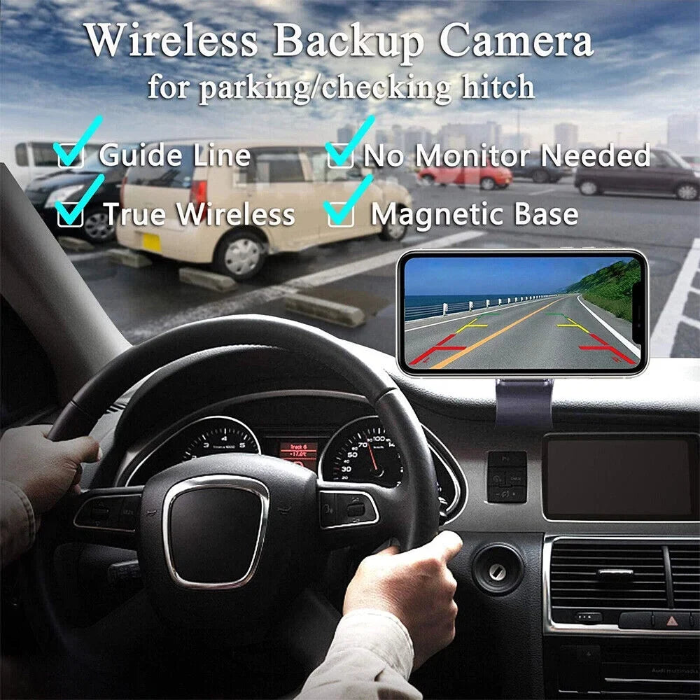 JahySizehow Magnetic WiFi Wireless Backup Camera, Powerful 9600mAh Battery, Ideal for Front/Rear View