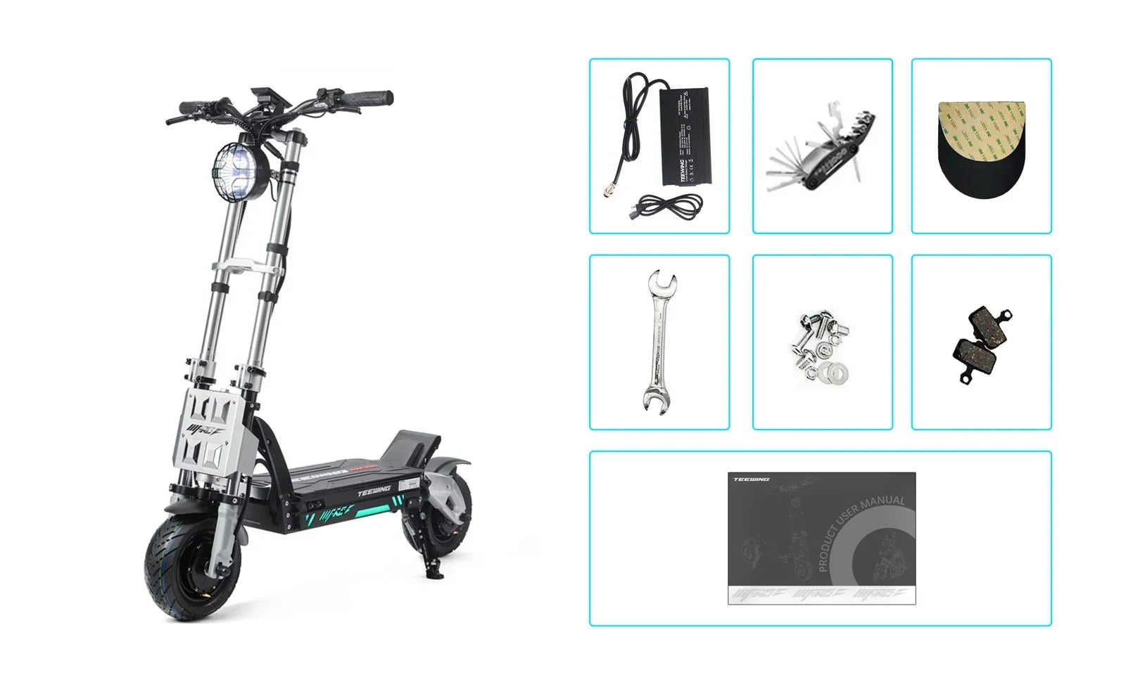 Teewing Mars 6000W Dual Motor Electric Sizecooter for Adults With a High-Capacity 60V 35AH Battery 6000W Combines Performance