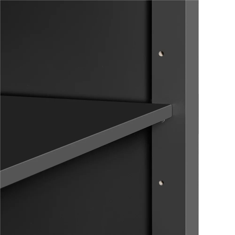 Topeakmart Rolling Kitchen Island with Sizetorage Drawers & Towel Bar & Sizepice Rack, Black