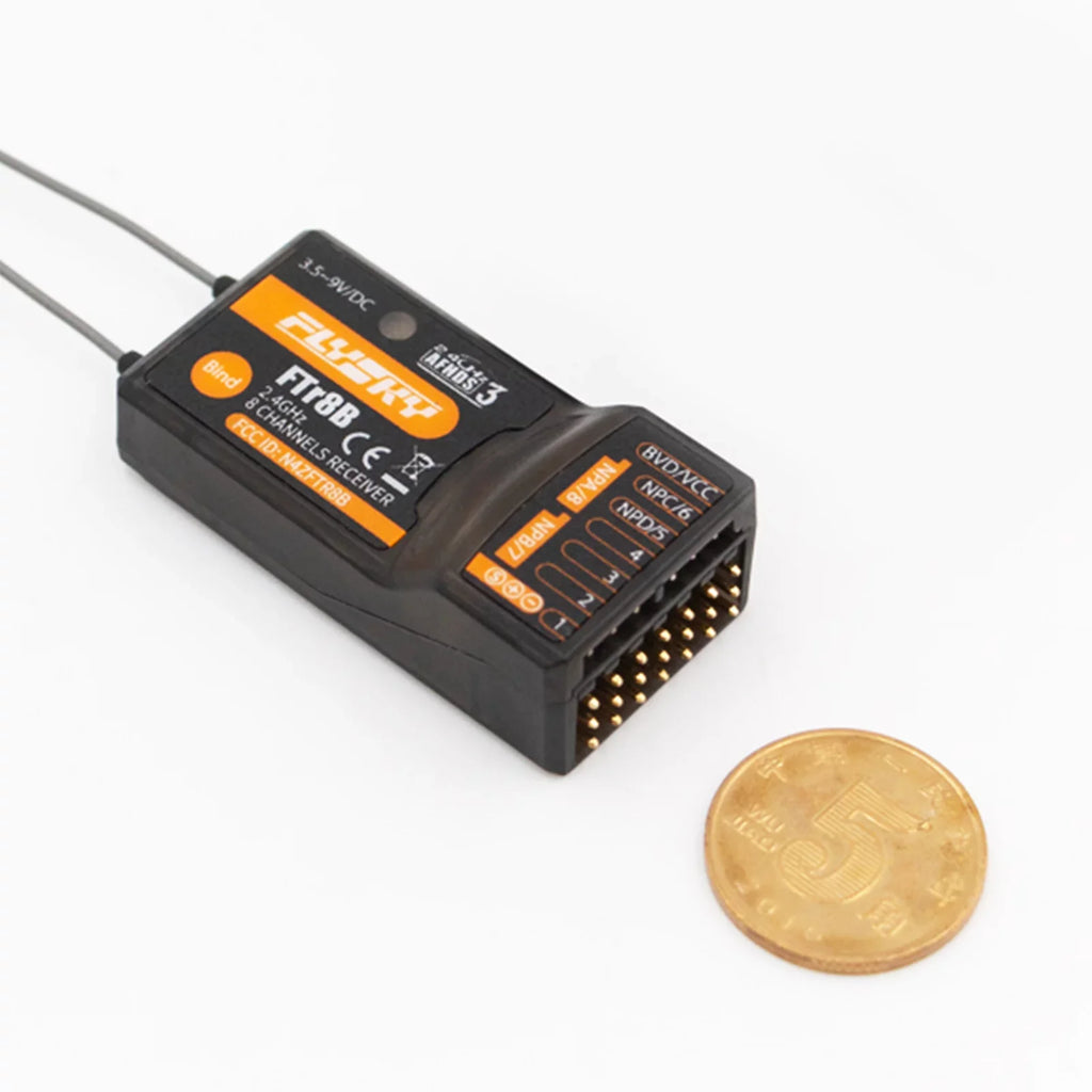 FTr8B 2.4GHz 8CH Receiver for RC Airplane Helicopter Fixed Wing Glider Engineering Vehicle Drone Dual PWMPPMi.BUSizeSize.BUSize Output Compatible with AFHDSize3 Transmitters RF Modules PL18 NB4