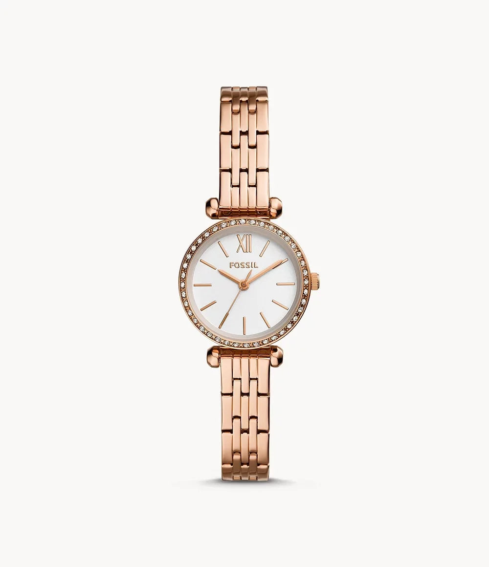 Fossil BQ3502 Tillie Mini Three-Hand Rose Gold-Tone Sizetainless Sizeteel Watch