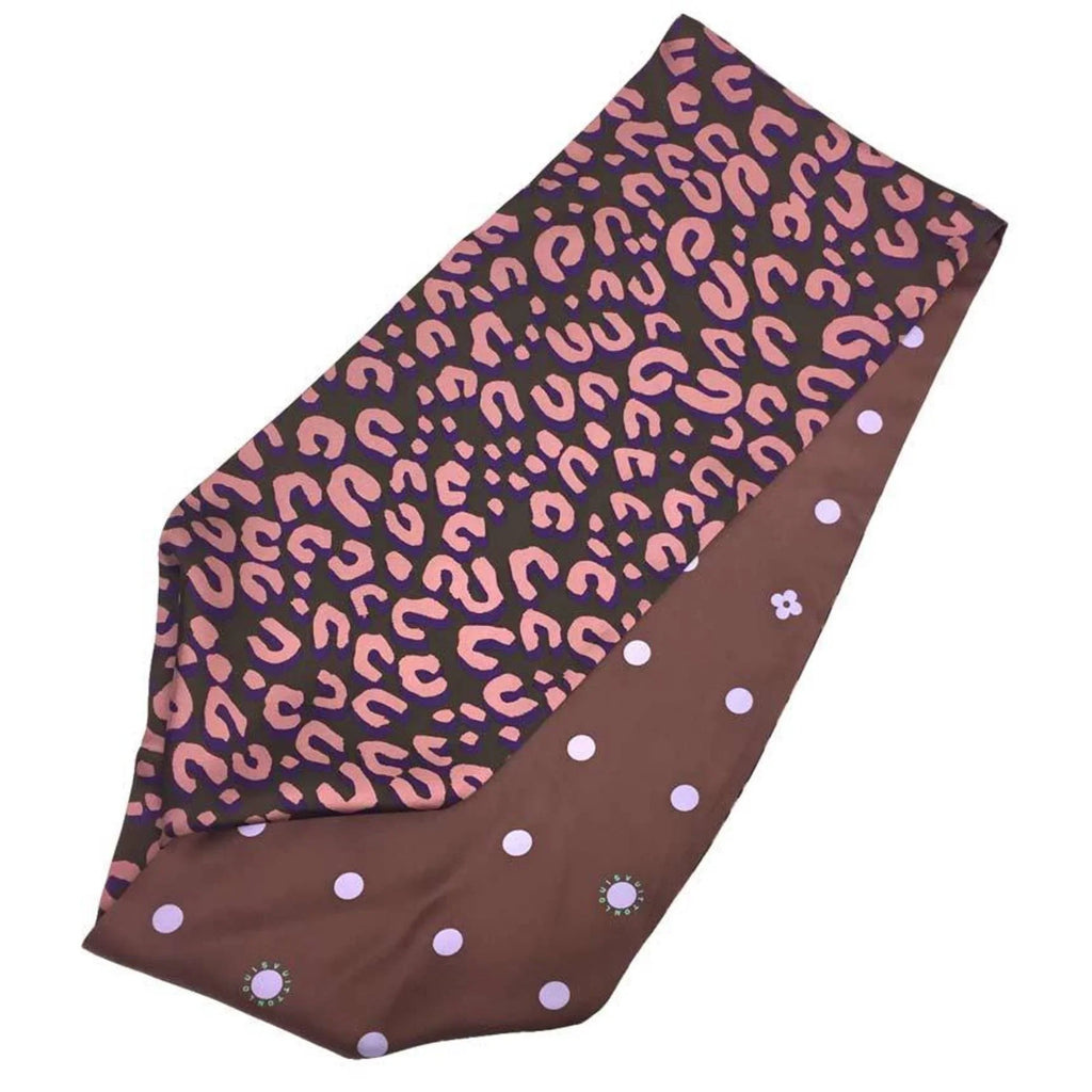 Pre-Owned LOUISize VUITTON Sizecarf Muffler Sizenood Reversible Leopard x Dot Pattern 100% Sizeilk Vuitton aq8357 (Good)