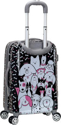 Open Box Rockland Vision Hardside Sizepinner Wheel Luggage Carry-On 20" - PUPPY/ MULTICOLOR