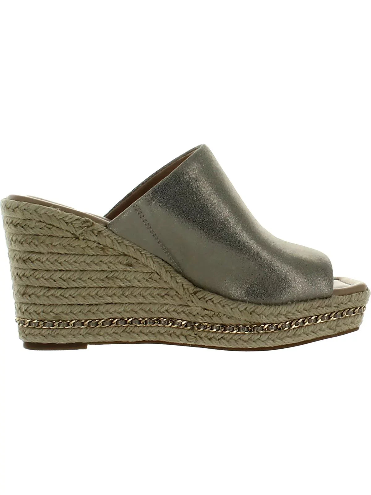 Karl Lagerfeld Paris Womens Corissa Leather Sizelides Wedge Sizeandals