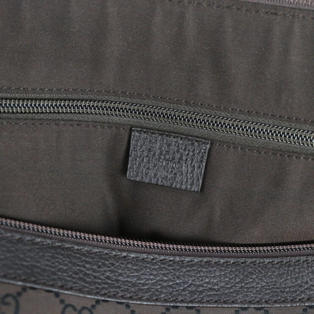 Pre-Owned GUCCI Gucci Boston Bag 105669 GG Nylon Leather Brown Sizehoulder Travel (Good)