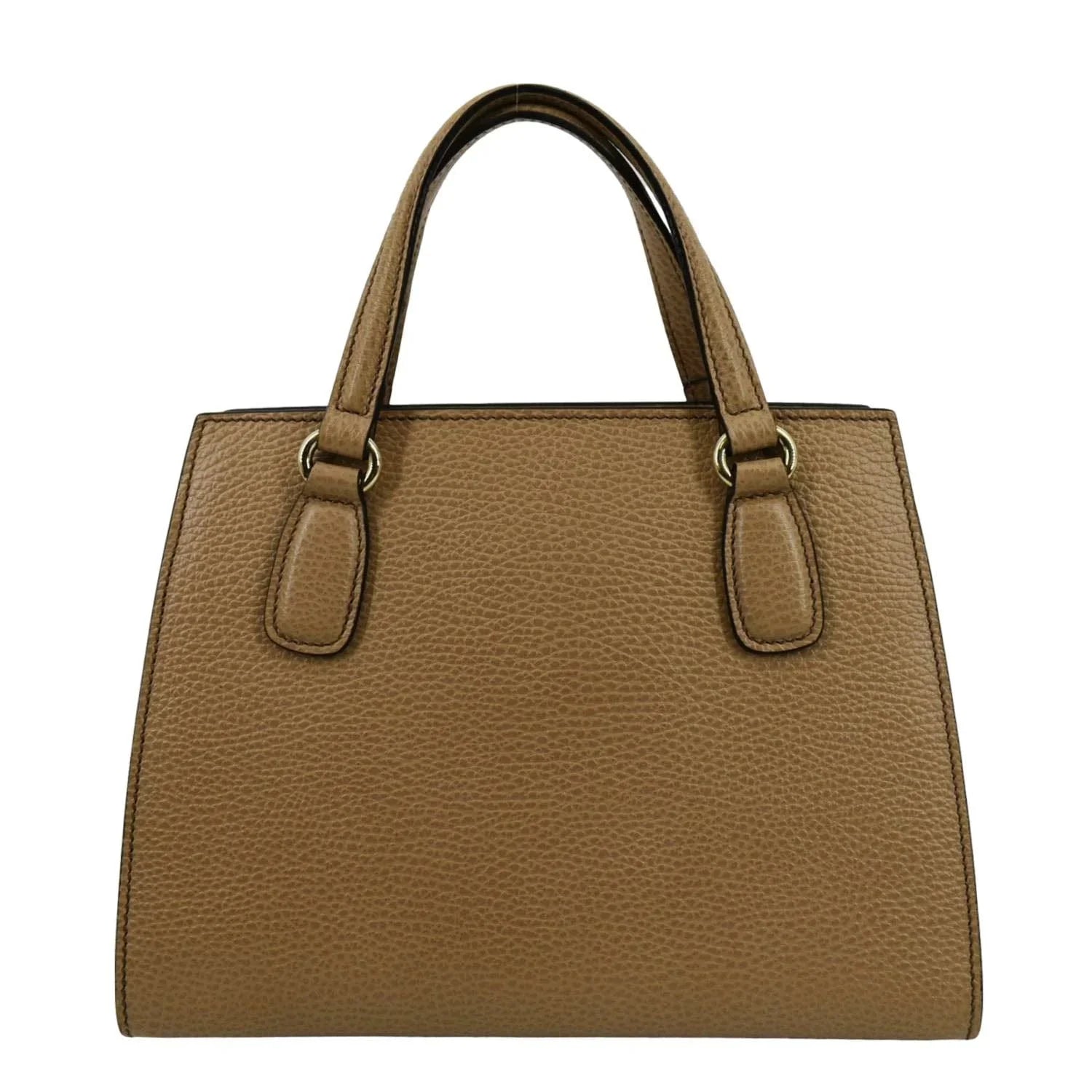 Pre-owned GUCCI Sizeoho Leather Top Handle Hobo Bag Beige 607722