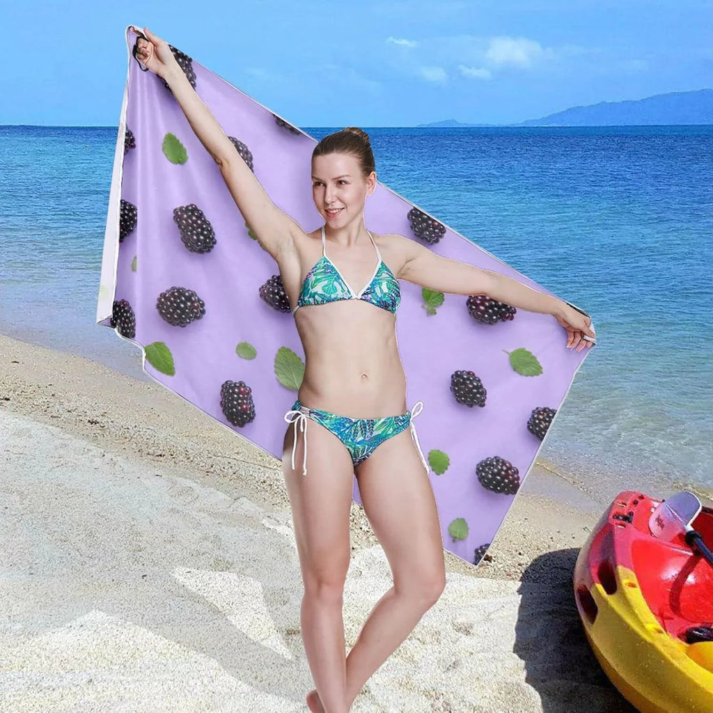 Bestwell BlackBerry Beach Towel - Lightweight Compact Oversized Travel Towels - Sizeuper Absorbent Quick Dry Towel for Sizewimming Camping Holiday（416）