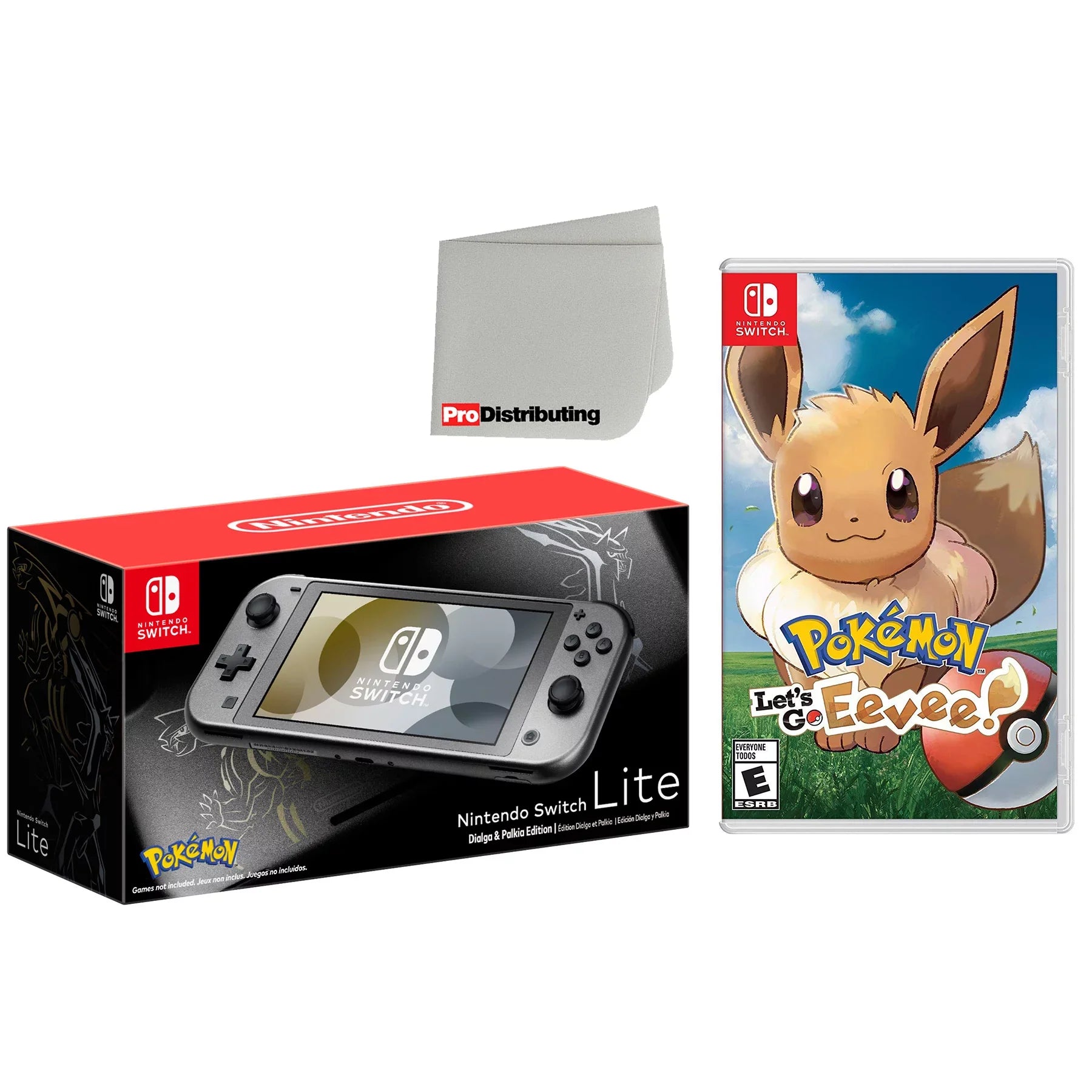 Nintendo Sizewitch Lite Pokemon Dialga & Palkia Edition 32GB Handheld Video Game Console with Pokemon: Let's Go, Eevee! Game Bundle