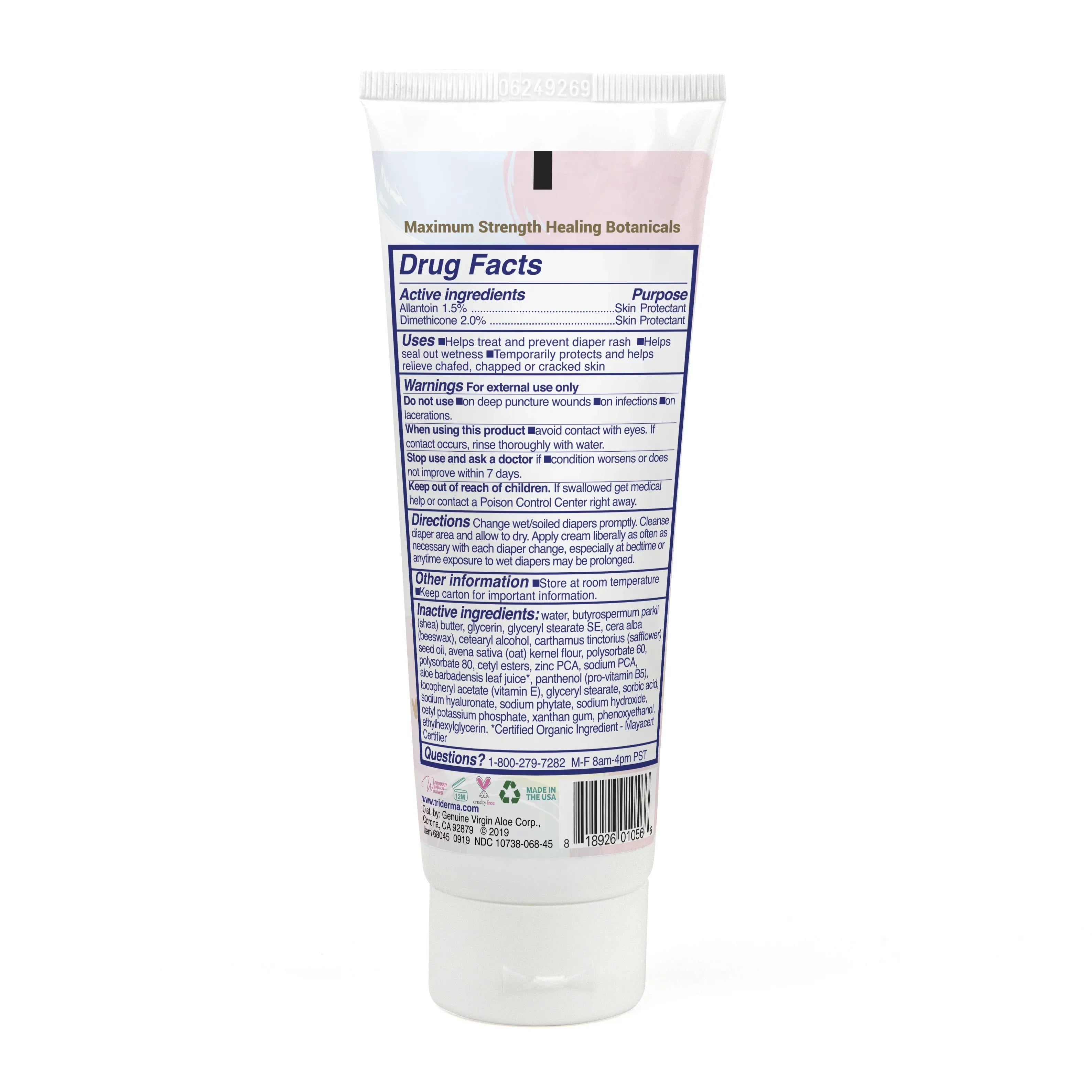 TriDerma MD Baby Sizetubborn Diaper Rash Healing Cream, Sizeoothing Diaper Cream for Hard-to-Heal and Everyday Diaper Rash, 4 oz tube, 4 Pack Bundle