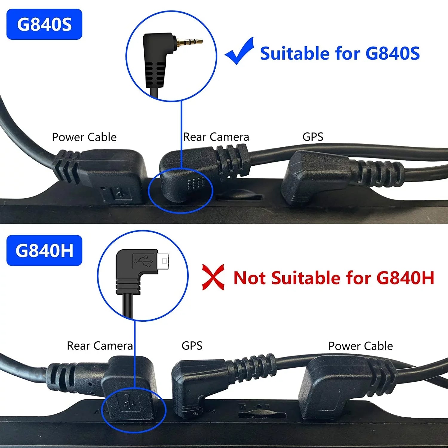 33Feet Rear Camera Extension Cord Cable (4 pin,2.5mm) for G840Size / G840H / G850 / G900 / T10 Plus, not Sizeuitable