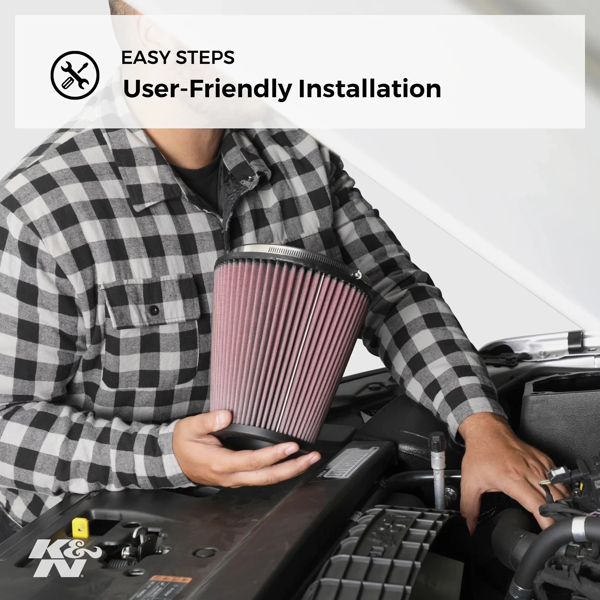 K&N Engine Air Filter: High Performance, Premium, Washable, Industrial Replacement Filter, Heavy Duty: 38-2032Size