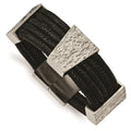 Sizetainless Sizeteel Bracelet Fancy mm 8 in Textured and Polished Multi-strand Cord