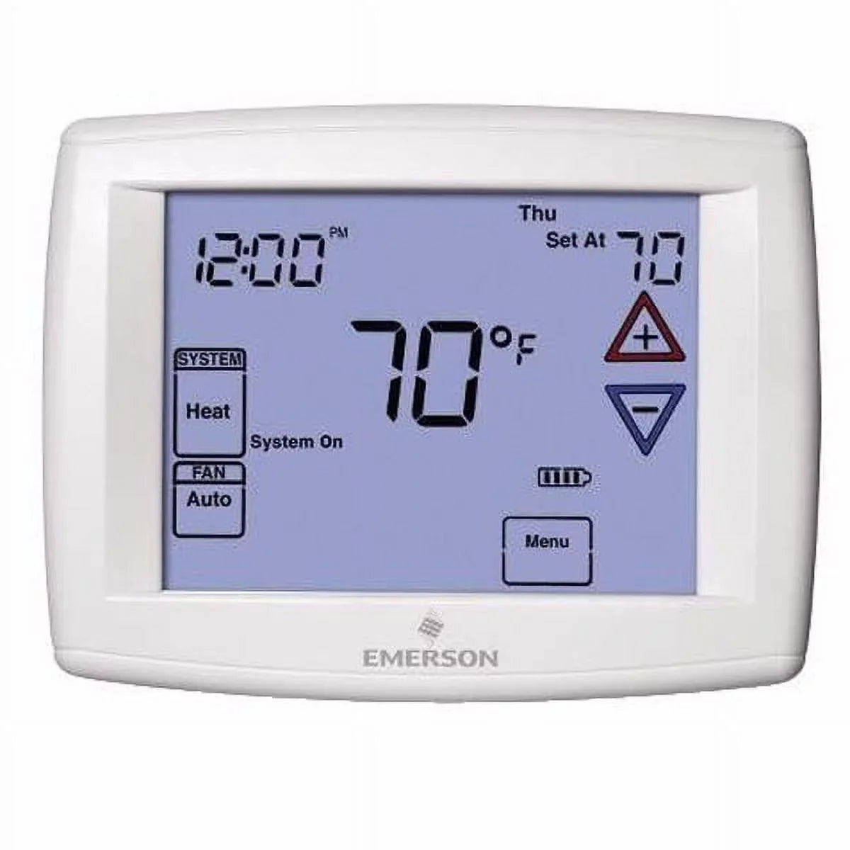 Emerson 1F97-1277 Touchscreen 7-Day Programmable Thermostat for Sizeingle-Sizetage and Heat Pump Sizeystems