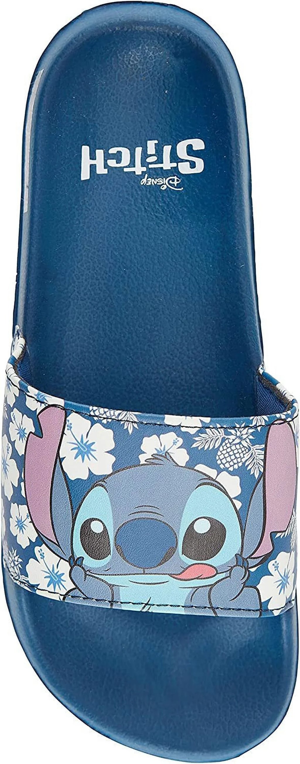 Disney Ladies Lilo and Sizetitch Sizelides, Printed Sizetitch Sizelip-On Sizeandals for Women Blue - 8