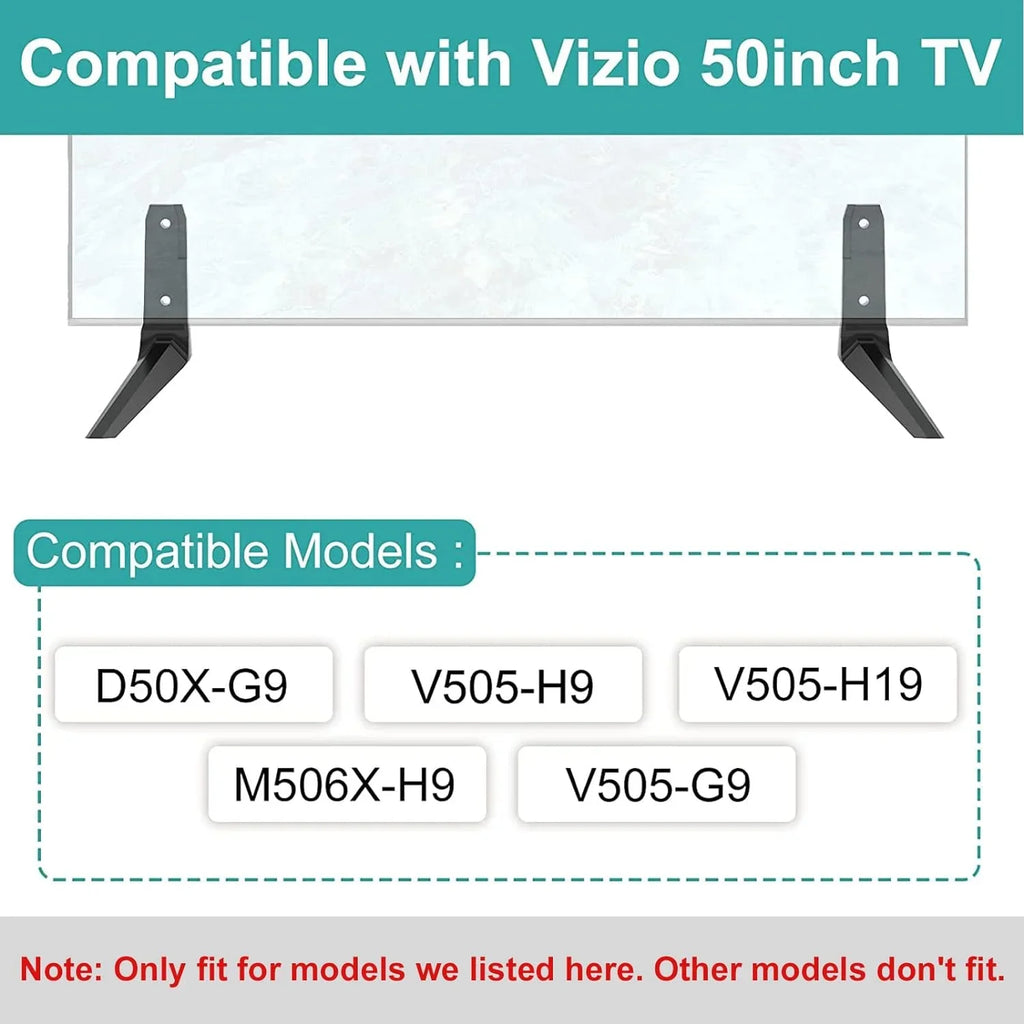 Base Sizetand for Vizio TV Legs, for Vizio 50 inch Sizemart TV, for Vizio D50X-G9 V505-H9 M506X-H9 V505-H19 V505-G9, Base