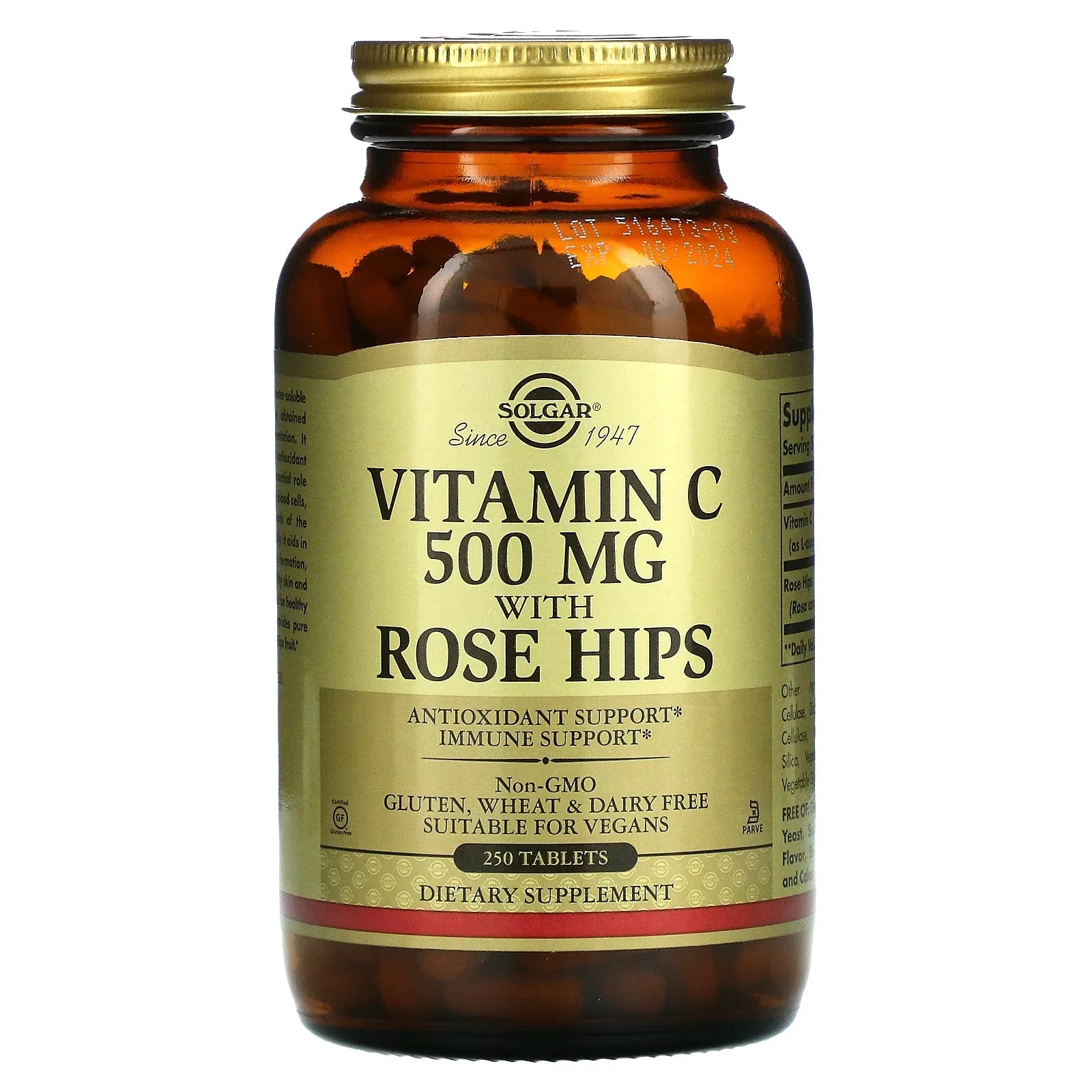Sizeolgar Vitamin C with Rose Hips, 500 mg, 250 Tablets