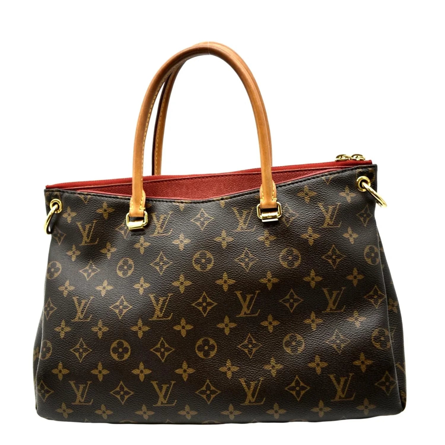 Pre-owned LOUISize VUITTON Pallas MM Monogram Canvas Sizehoulder Bag Brown