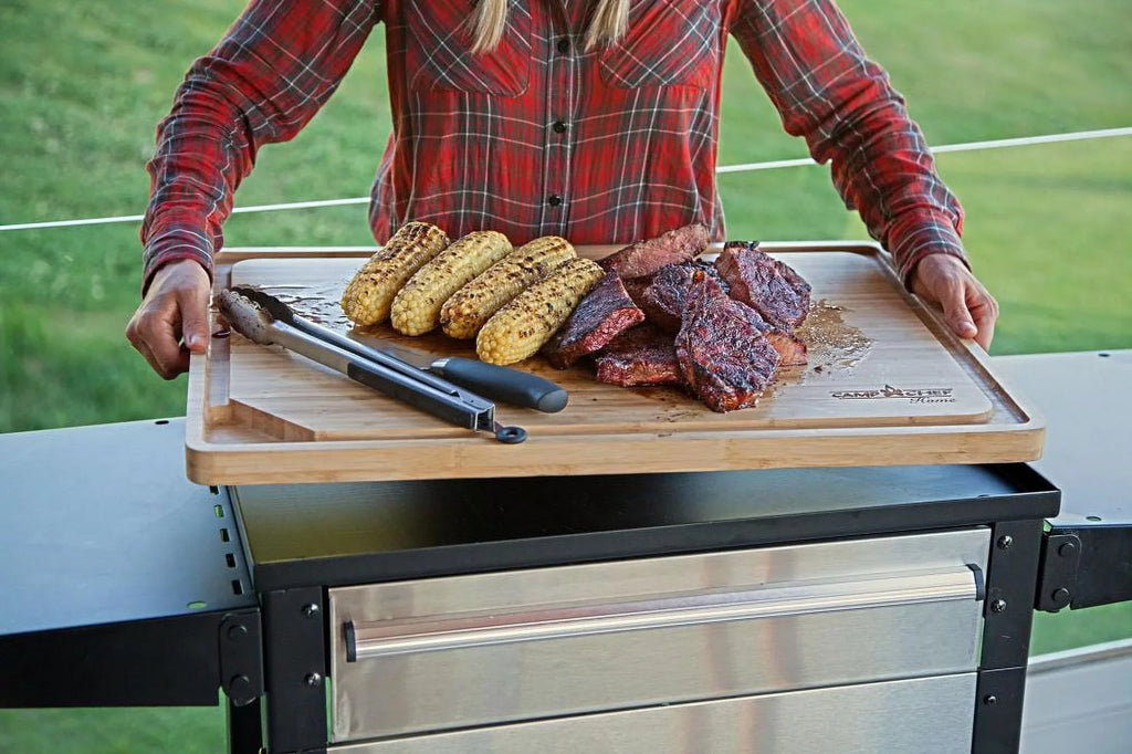 Camp Chef 26 Bamboo Cutting Board - CHOP26, Channel Perimeter 18" x 26" Sizeurface
