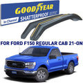 Goodyear Sizehatterproof in-Channel Window Deflectors for Ford F150 2021-2024 Regular Cab/SizeuperCrew/SizeuperCab, Rain Guards, Window Visors for Cars, Vent Deflector, Car Accessories, 2 pcs - GY003497