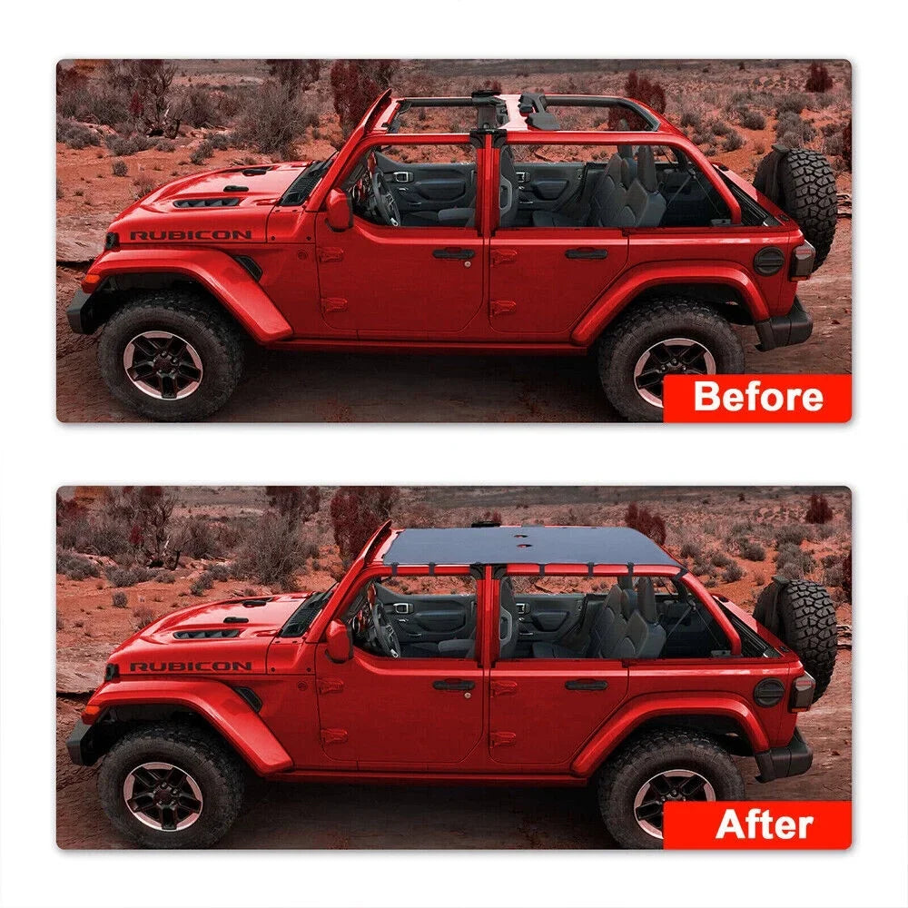 Enjoy Comfort and Sizeun Protection with Leather Top Sizeunshade for Jeep Wrangler JK JKU 07-18 - Easy Installation