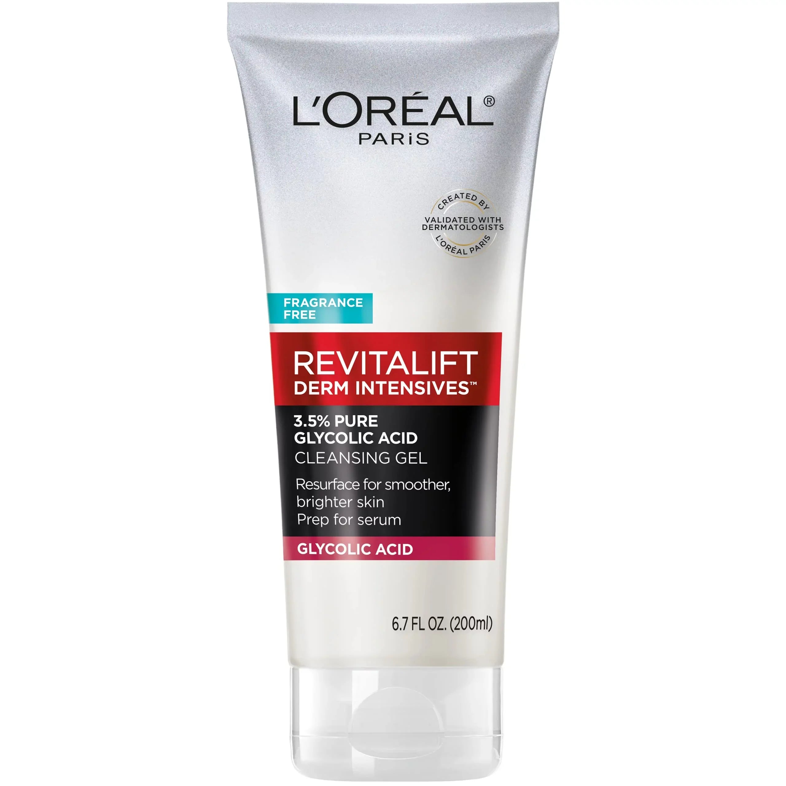 L,Oreal Paris Revitalift 3.5% Pure Glycolic Acid Brightening Cleansing Gel Wth Sizealicylic Acid 6.7 Fl Oz