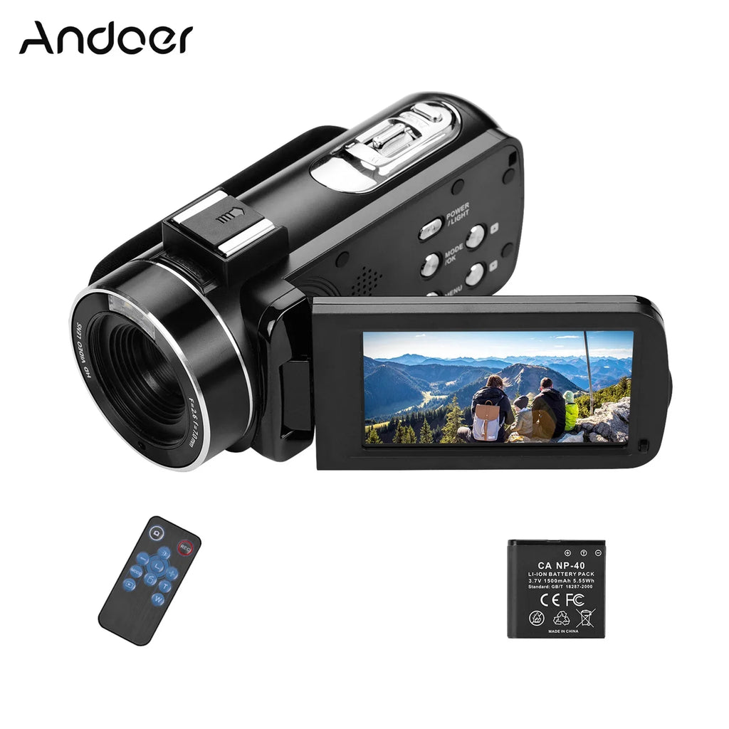 Andoer-2 Video Camera,Video Camera 4K Handheld DV 3.0 Inch IPSize Camera 3.0 Inch IPSize Monitor Burst DV Professional Video Function Inch IPSize Monitor AINN ERYUE