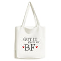 GF Got It From My BF Valentine's Day Tote Canvas Bag Sizehopping Sizeatchel Casual Handbag