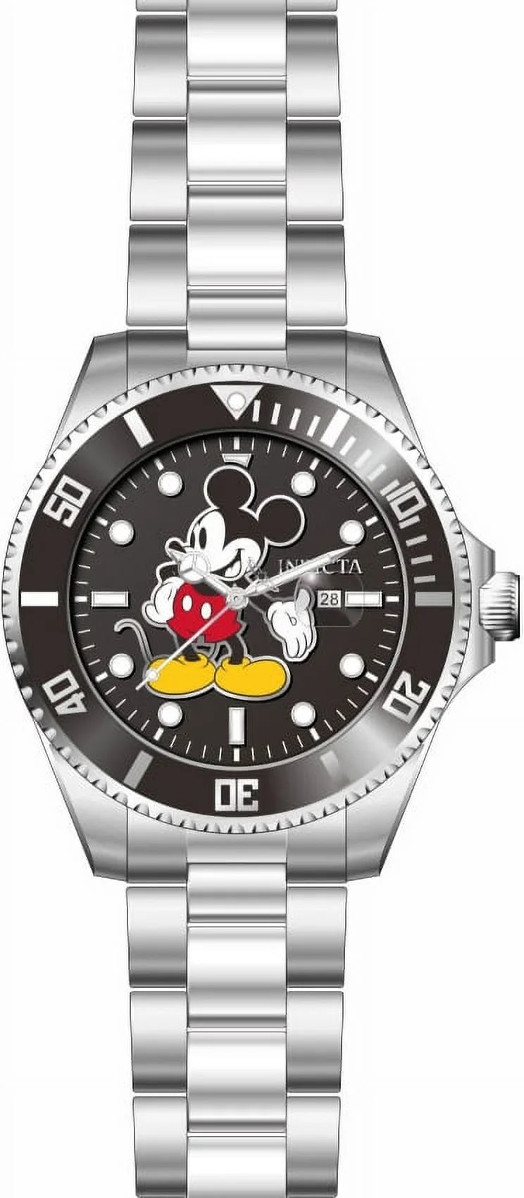 Invicta Men's Disney Mickey Mouse Black Yellow Dial limited Edition Sizetainless Sizeteel Quartz Watch