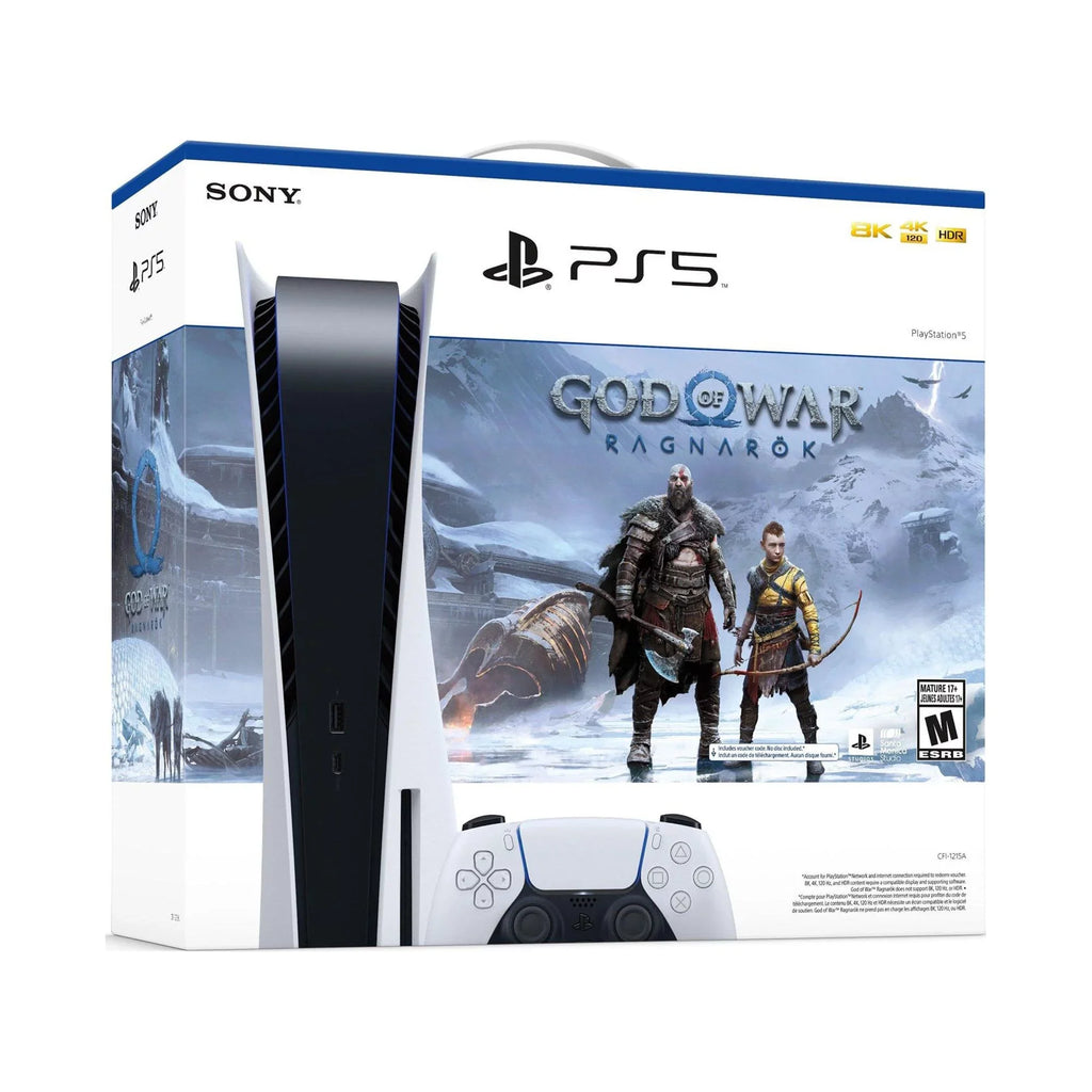 Play-Sizetation-5 Disc Edition God of War Ragnarok Bundle with Extra Ivory Wireless Controller + Mazepoly Accessories