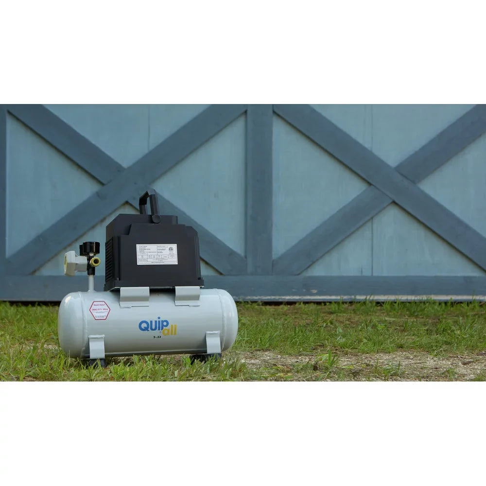 Quipall 2-.33 1/3 HP 2 Gallon Oil-Free Hotdog Air Compressor