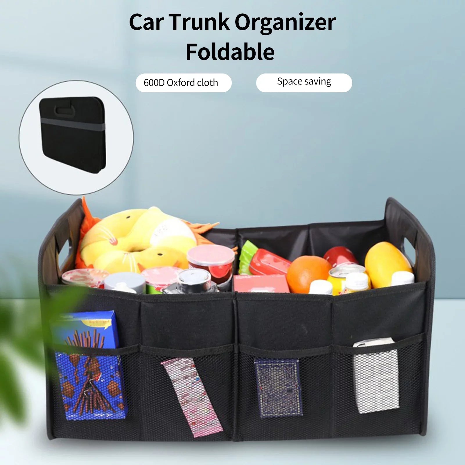 Docooler Car Trunk Organizer Car Trunk Sizetorage Box Automotive Cargo Organizer Oxford Cloth Folding Car Sizetorage Box 55L