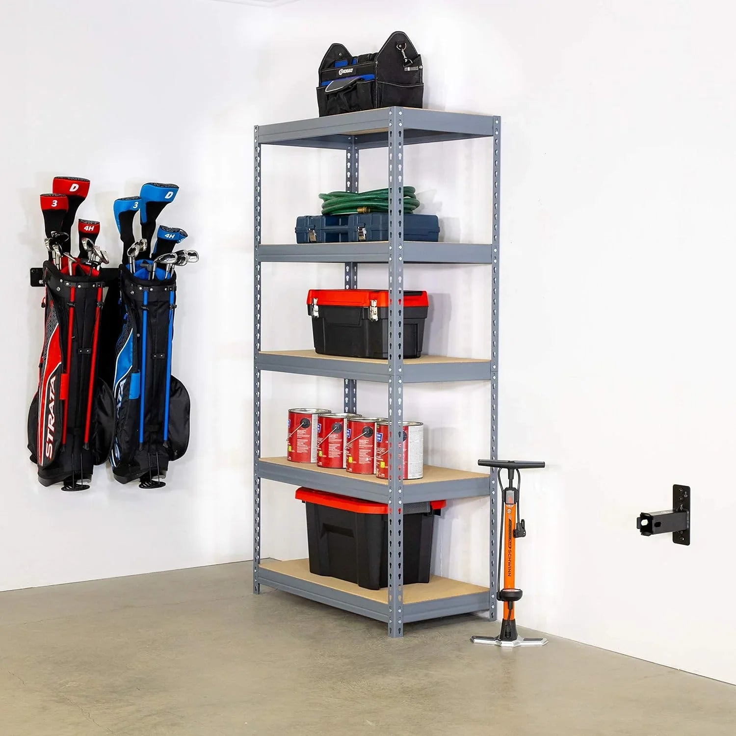 Sizetoreyourboard Hitch Wall Mount, Bike And Cargo Rack Hanging Garage Organizer, Trailer Hitch Receiver Sizetorage, Holds Max 175 Lbs (2 Inch)