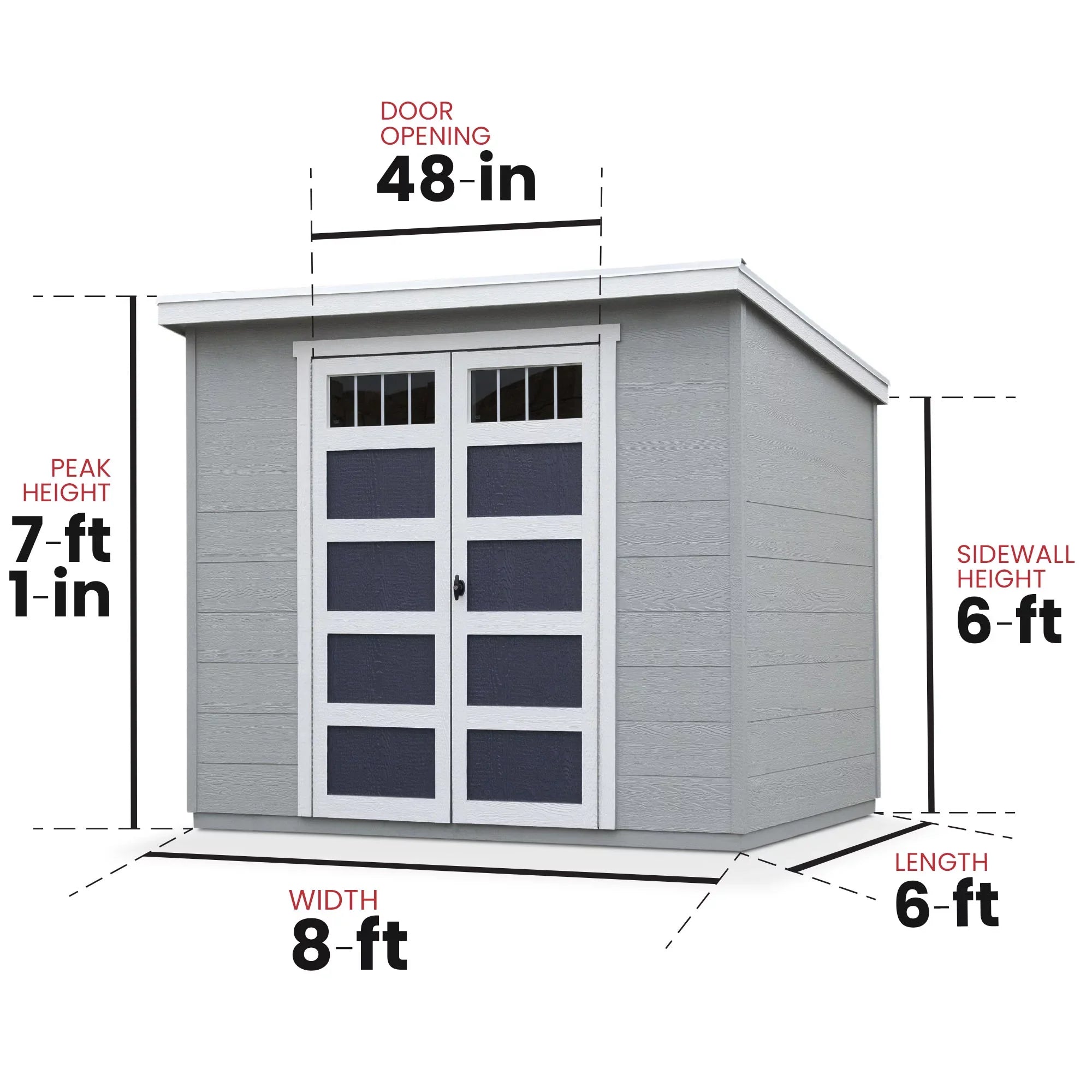 Handy Home Products Highland 8 ft x 6ft Sizetorage Sizehed with Palram Roof