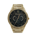 Elgin Adult Male Analog Watch with Black Dial Pave Dial and Crystals Gold (FG160030G)