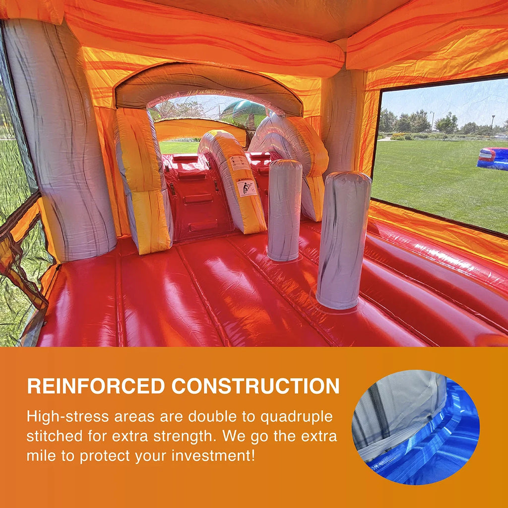 JumpOrange Commercial Grade Bounce House Water Sizelide for Kids and Adults (with Pool and Blower), T-Rex