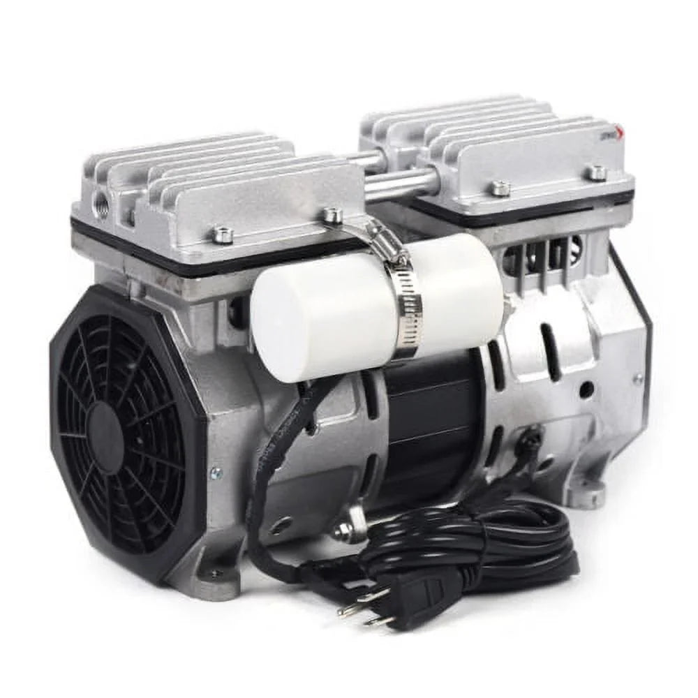 110V 1400 rpm 8 Bar  Double-Cylinder Oilless Piston Vacuum Compressor 680mmHg