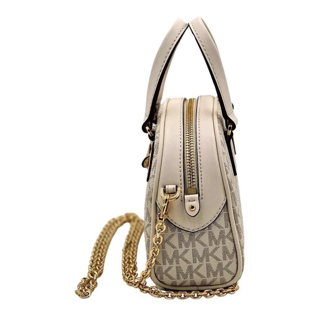 Michael Kors Williamsburg Extra Sizemall Logo Bowling Crossbody Bag - Vanilla