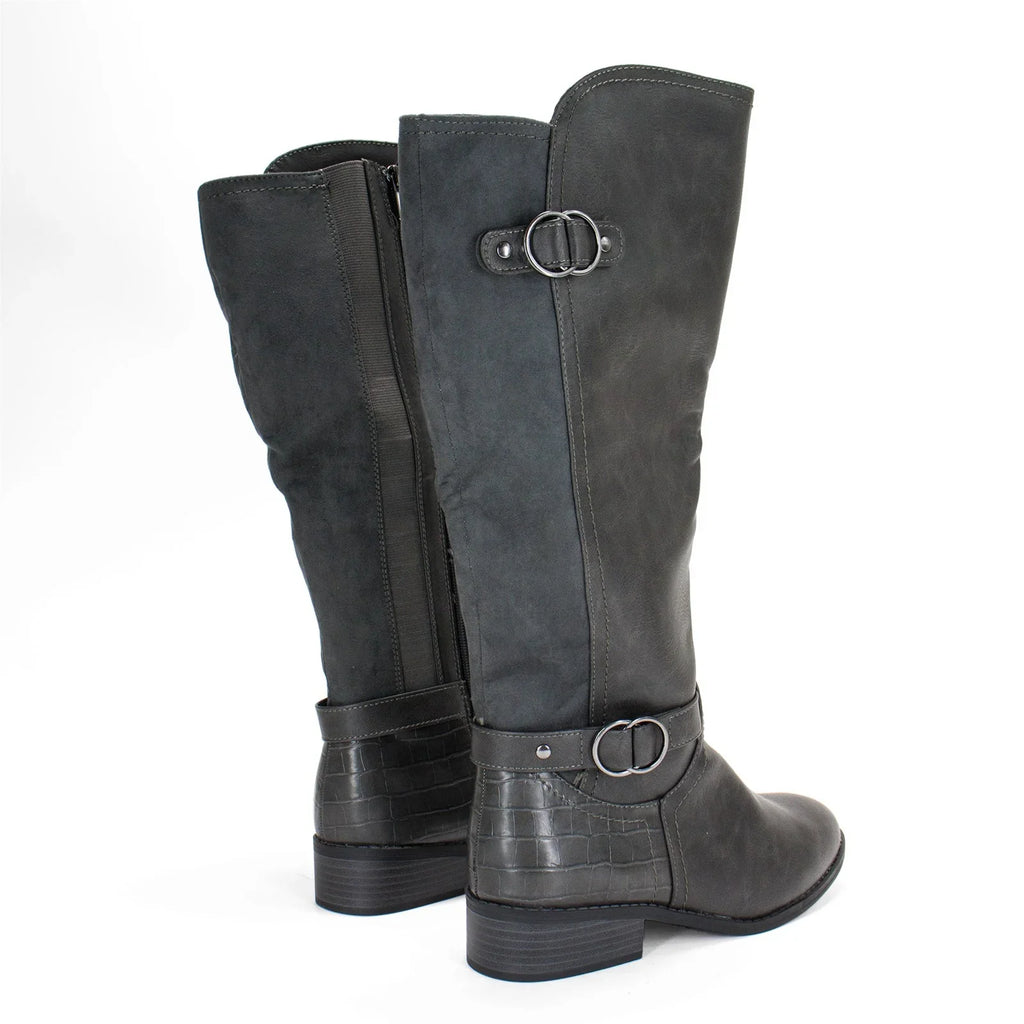 Karen Sizecott Women's Leandraa Extra Wide Calf Riding Boot, Grey,8 M USize