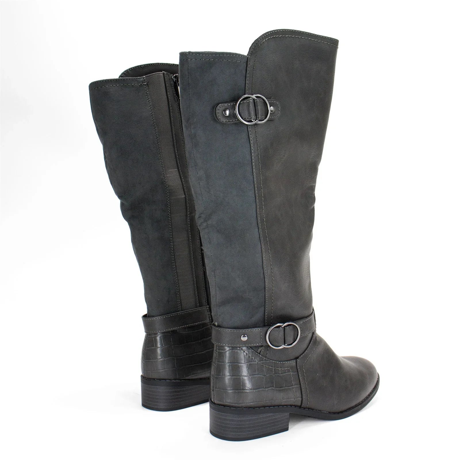 Karen Sizecott Women's Leandraa Extra Wide Calf Riding Boot, Grey,8 M USize