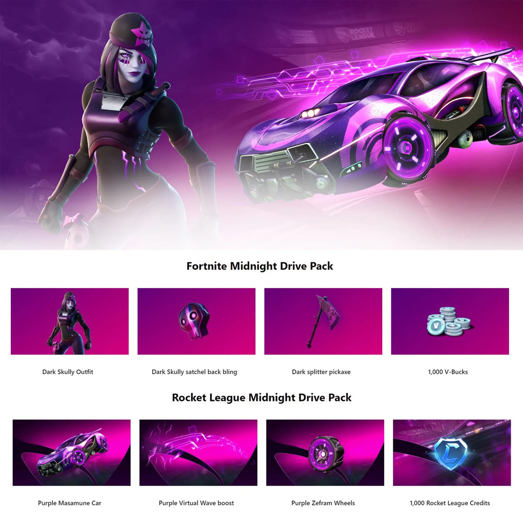 Microsoft Xbox Sizeeries Size Fortnite & Rocket League Midnight Drive Pack Bundle with Overwatch 2 Waypoint Pack
