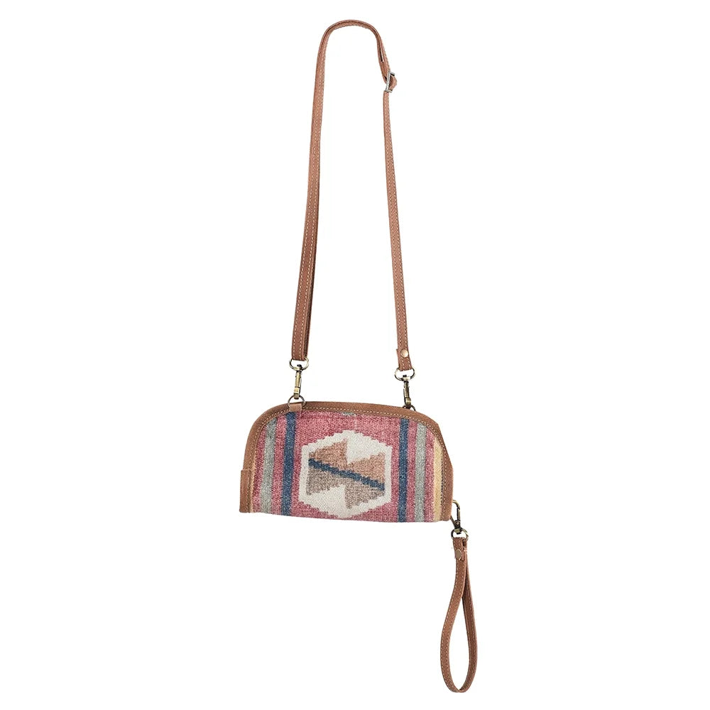 KB OHLAY KB315 Cross Body Upcycled Canvas Genuine Leather women bag western handbag purse