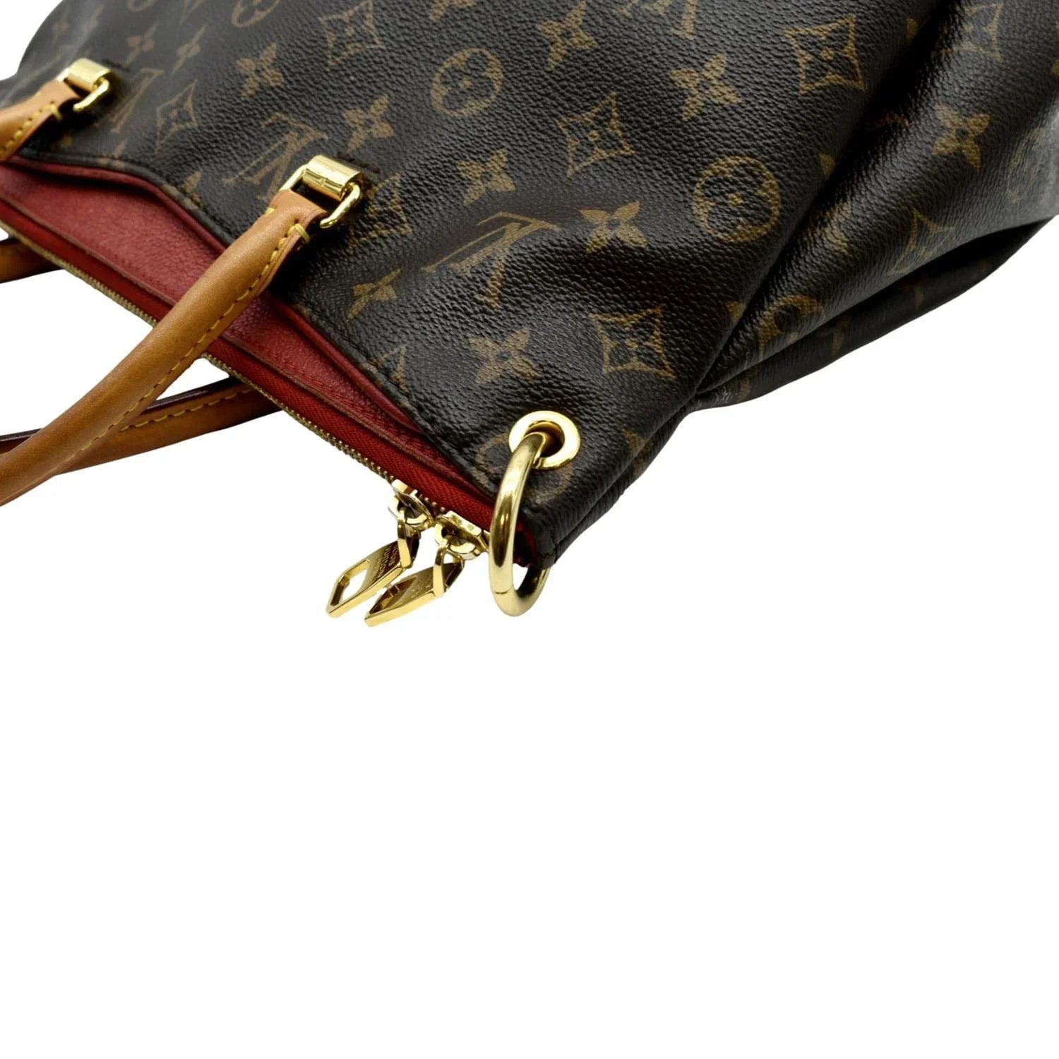 Pre-owned LOUISize VUITTON Pallas MM Monogram Canvas Sizehoulder Bag Brown