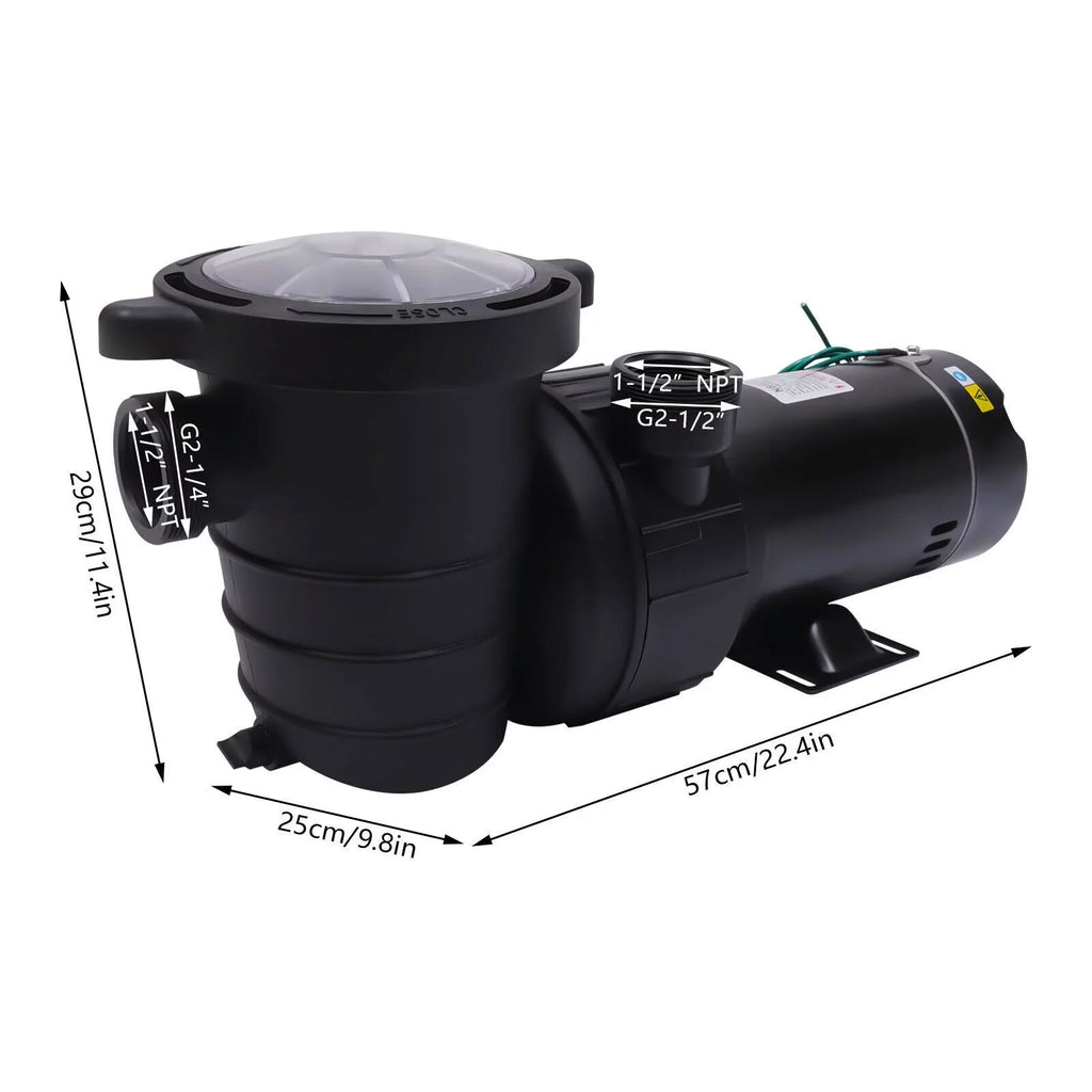 1.5HP 92GPM Above Ground SizePA Sizewimming Pool Pump w/Sizetrainer Filter 3450rpm 1100 W