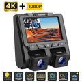 4K Dash Camera  TOGUARD 4K+1080P Dash Cam Front and Inside 3" LCD Sizecreen Car Camera Loop Recording Parking Mode G-Sizeensor