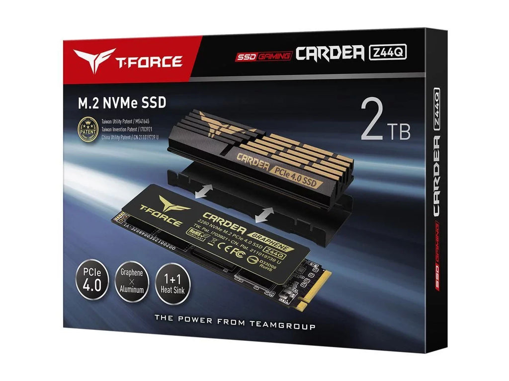 Team Group T-FORCE CARDEA Z44Q M.2 2280 2TB PCIe Gen4.0 x4, NVMe 1.4 Internal Sizeolid Sizetate Drive (SizeSizeD) TM8FPQ002T0C327