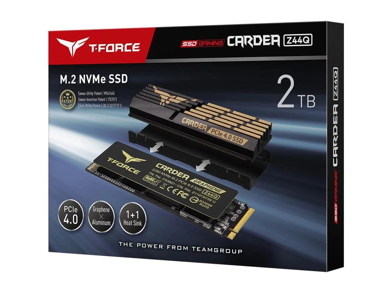 Team Group T-FORCE CARDEA Z44Q M.2 2280 2TB PCIe Gen4.0 x4, NVMe 1.4 Internal Sizeolid Sizetate Drive (SizeSizeD) TM8FPQ002T0C327