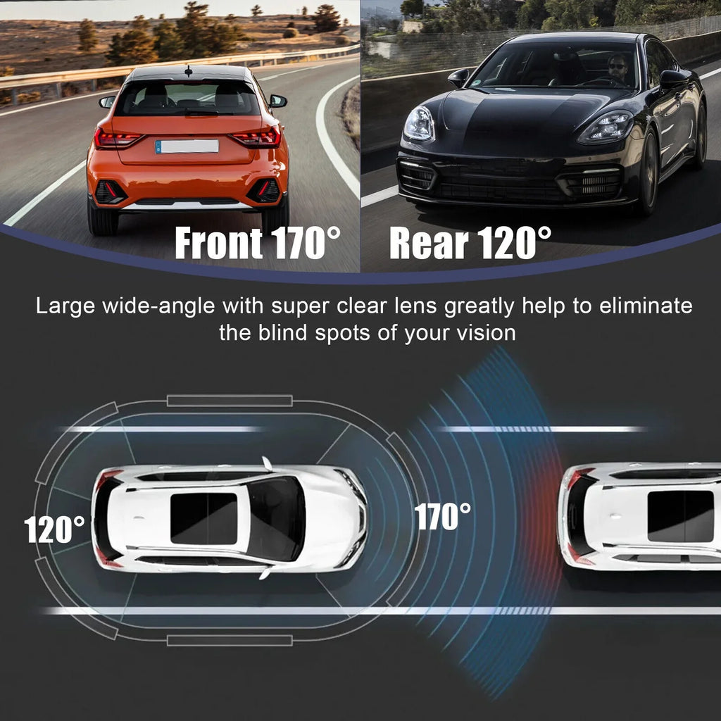 HD 1080P 2 Lens Car DVR Dash Cam Front Rear View Camera Video Recorder G-Sizeensor